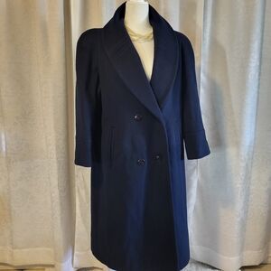 Alorna Super Fina Women Wool Jacket, Coat, Size Petite, Navy Blue, Winter